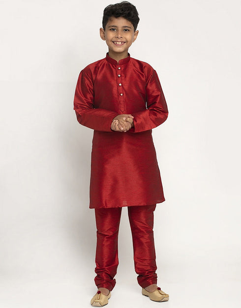Maroon Kurta Pajama Art Dupion