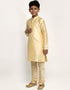 Cream Kurta Pajama Art Dupion Closure View
