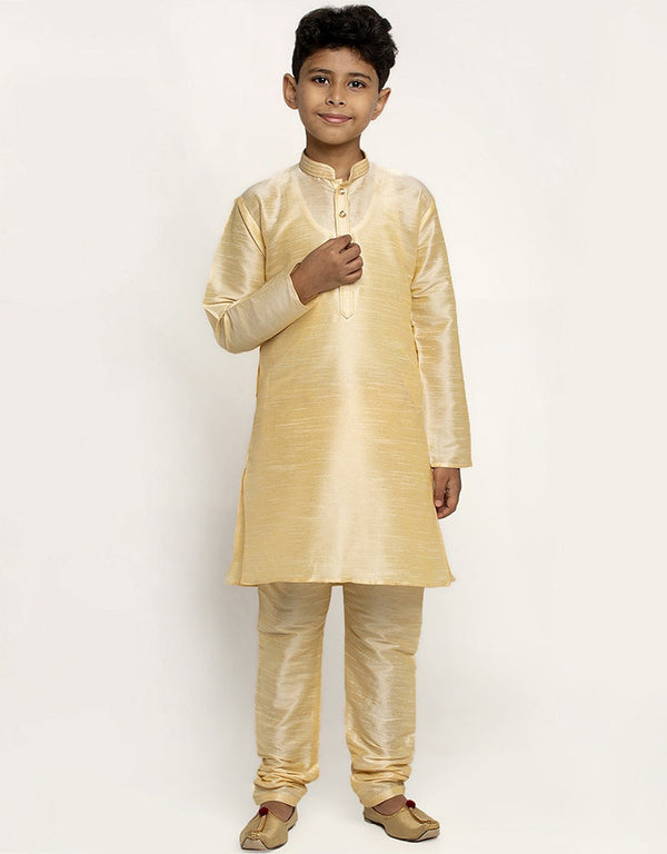 Cream Kurta Pajama Art Dupion