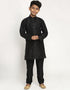 Black Kurta Pajama Art Dupion