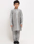 Grey Kurta Pajama Art Dupion