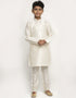 White Kurta Pajama Art Dupion
