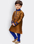 Copper Gold Kurta Pajama Art Dupion Closure View