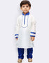 White Kurta Pajama Art Dupion