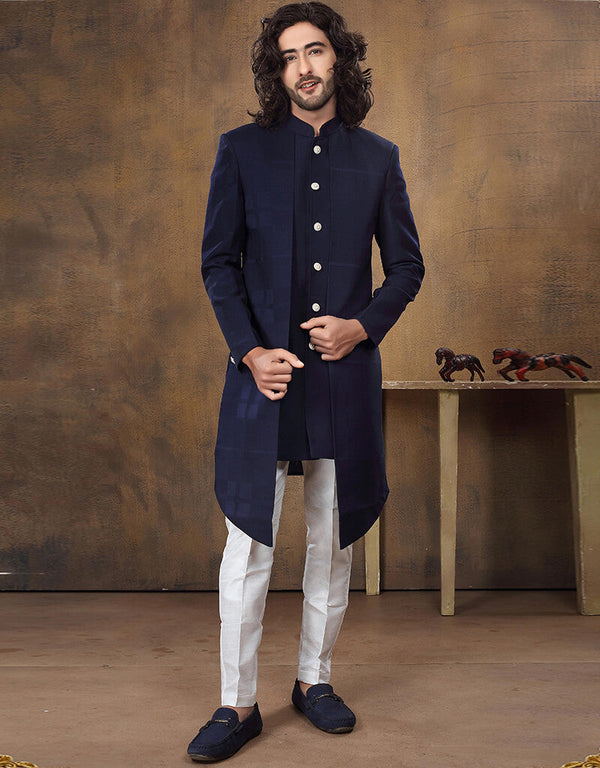Navy Blue Kurta Imported Dhoti