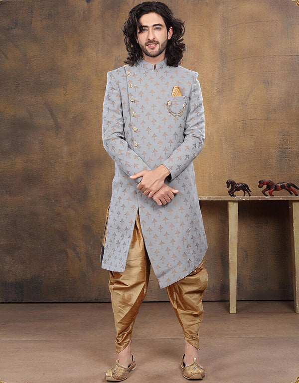 Grey Kurta Imported Aligadhi