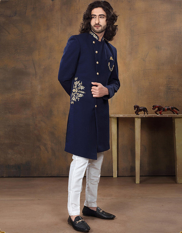 Blue Kurta Imported Aligadhi