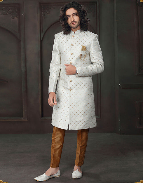 White Kurta Imported Aligadhi