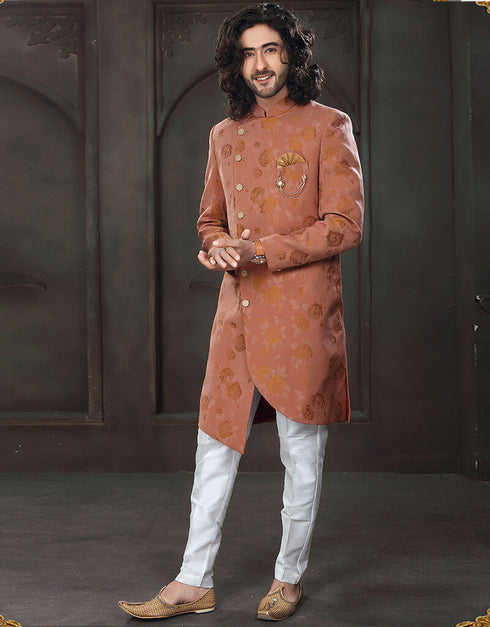 Rust Kurta Imported Aligadhi