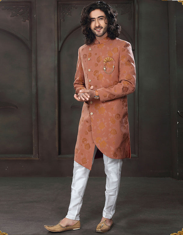 Rust Kurta Imported Aligadhi