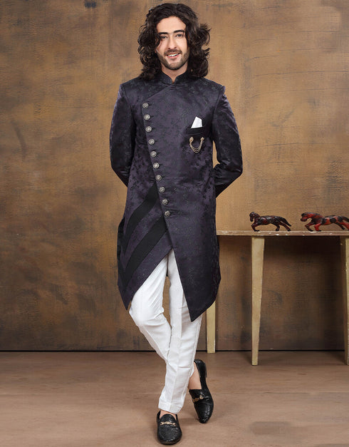 Navy Blue Kurta Imported Aligadhi
