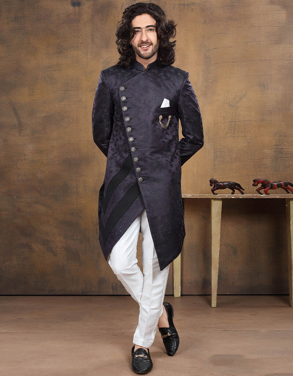 Navy Blue Kurta Imported Aligadhi