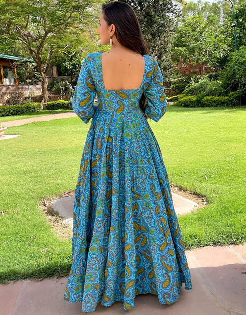 Blue Designer Party Wear Readymade Kurti Salwar Kameez