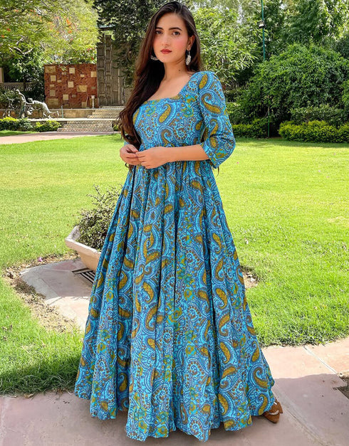 Blue Designer Party Wear Readymade Kurti