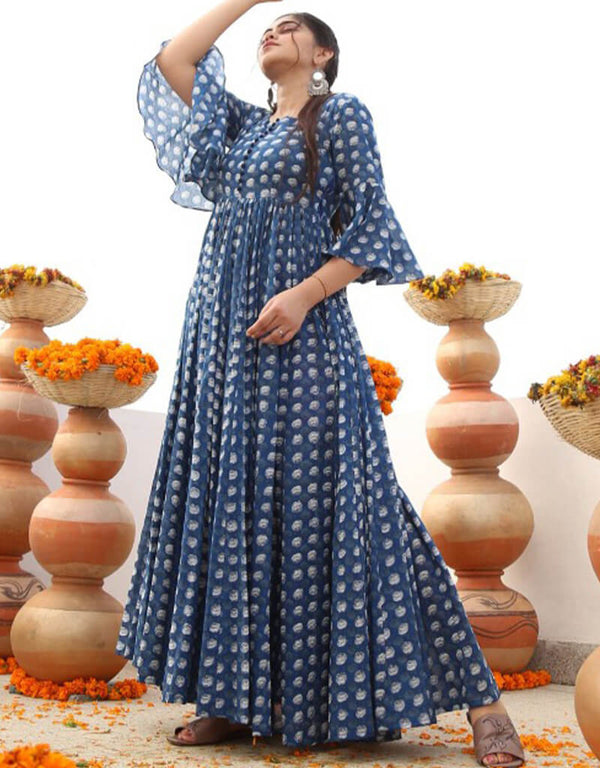 Blue Designer Party Wear Readymade Kurti