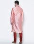 Light Pink Kurta Dhupion Silk Chudidaar Closure View