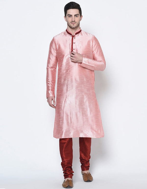 Light Pink Kurta Dhupion Silk Chudidaar