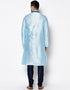 Sky Blue Kurta Dhupion Silk Chudidaar Closure View