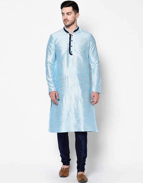 Sky Blue Kurta Dhupion Silk Chudidaar