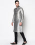 Grey Kurta Dhupion Silk Chudidaar