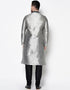 Grey Kurta Dhupion Silk Chudidaar Closure View