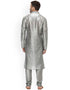 Grey Kurta Dhupion Silk Chudidaar Closure View