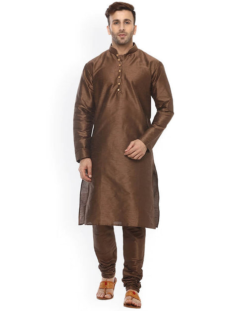 Brown Kurta Dhupion Silk Chudidaar