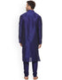 Dark Blue Kurta Dhupion Silk Chudidaar Closure View