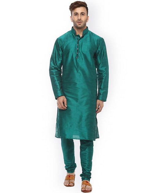 Green Kurta Dhupion Silk Chudidaar