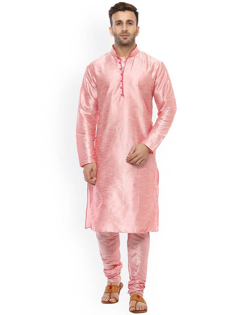 Pink Kurta Dhupion Silk Chudidaar