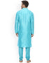 Blue Kurta Dhupion Silk Chudidaar Closure View