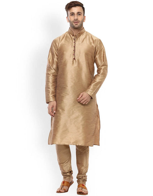 Coffee Kurta Dhupion Silk Chudidaar