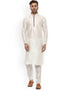 Off White Kurta Dhupion Silk Chudidaar