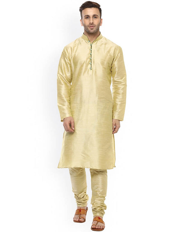 Beige Kurta Dhupion Silk Chudidaar
