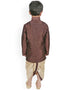Brown Kurta Dhoti Dhupion Silk Closure View