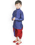 Blue Kurta Dhoti Dhupion Silk Closure View