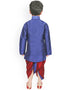 Blue Kurta Dhoti Dhupion Silk Closure View