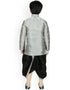 Gray Kurta Dhoti Dhupion Silk Closure View