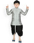 Gray Kurta Dhoti Dhupion Silk