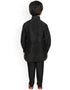 Black Kurta Pajama Dhupion Silk Closure View