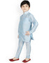 Sky Blue Kurta Pajama Dhupion Silk Closure View