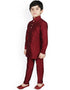 Maroon Kurta Pajama Dhupion Silk Closure View