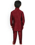 Maroon Kurta Pajama Dhupion Silk Closure View