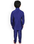 Blue Kurta Pajama Dhupion Silk Closure View