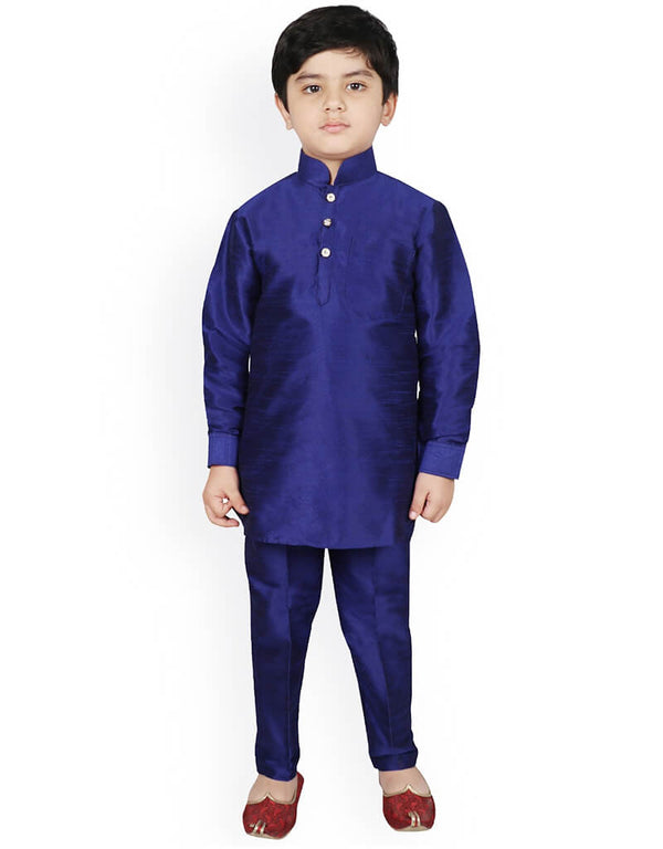 Blue Kurta Pajama Dhupion Silk