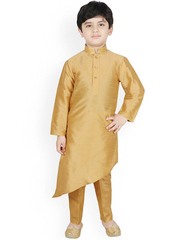 Gold Kurta Pajama Dhupion Silk
