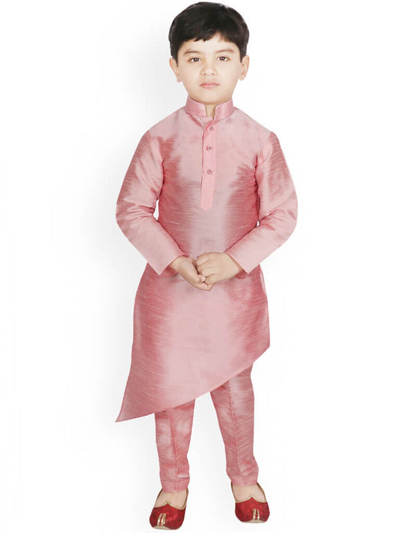 Light Pink Kurta Pajama Dhupion Silk