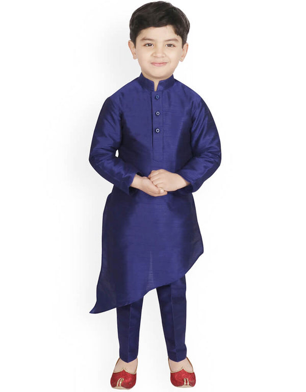 Blue Kurta Pajama Dhupion Silk