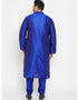 Blue Kurta Dhupion Silk Payjama Closure View
