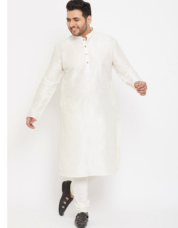 White Kurta Dhupion Silk Payjama